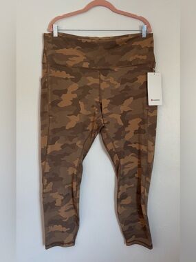 Lululemon Align HR High Rise Pant 25” with Pockets in Camo Beige Multi, NWT, 18